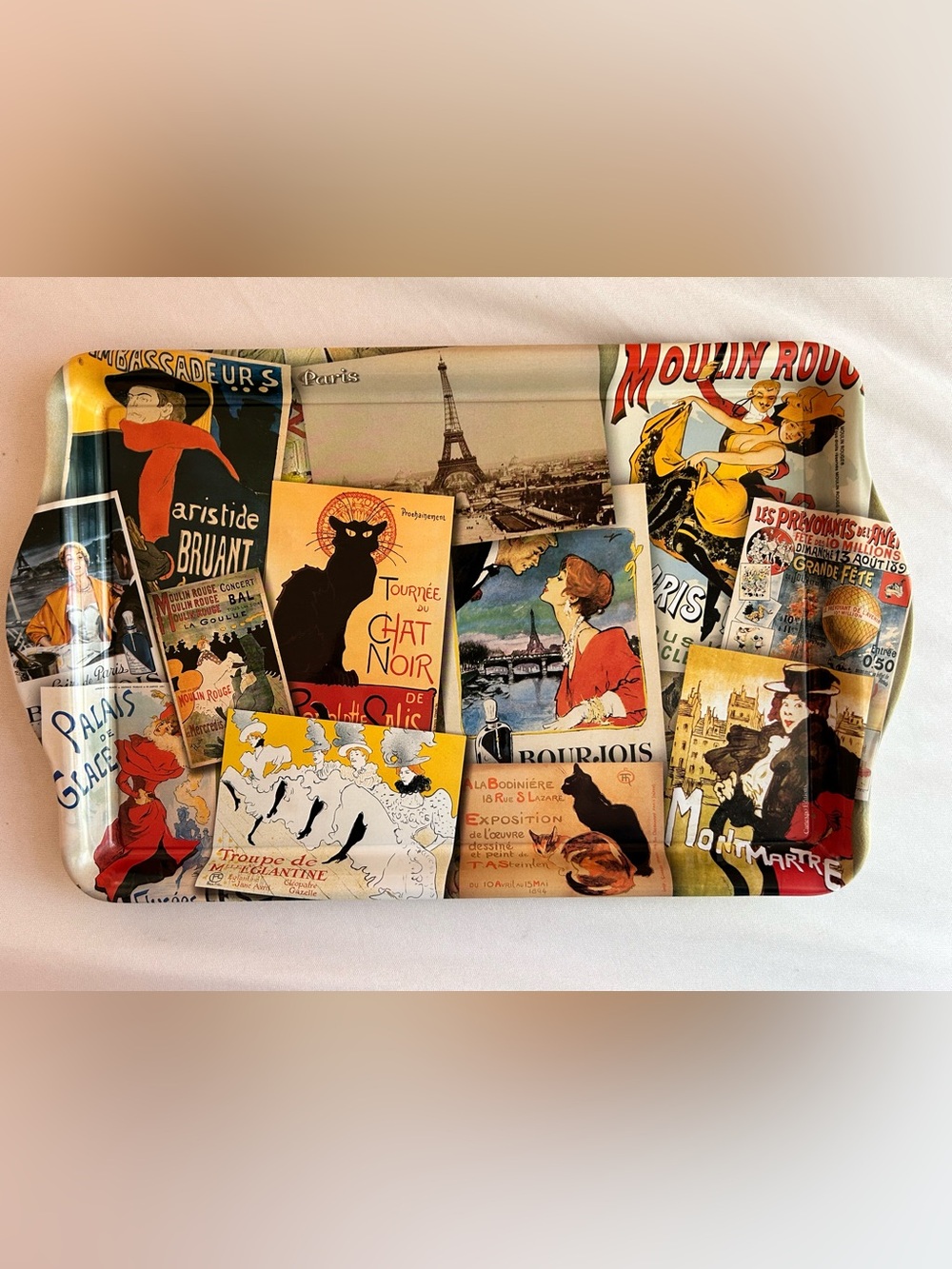Vintage French Poster Collage Tin Tray (Acquired from Paris, France)